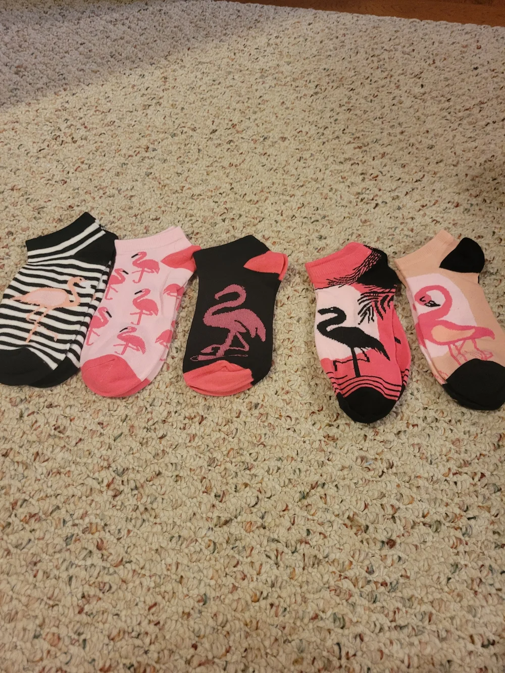 Women's Pink Flamingo Low-Cut Socks - Pack of Mixed Designs